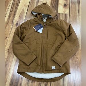 Weatherproof Vintage Boys New Canvas Coat with Sherpa Lining